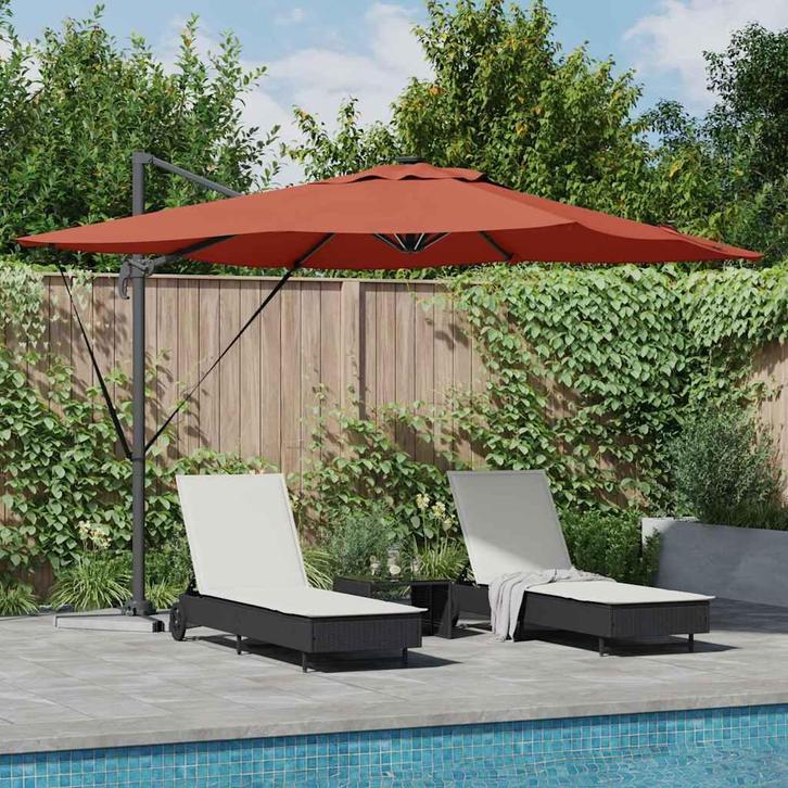 vidaXL Parasol Terracotta 286 x 285 x 270 cm Aluminium, Tuin en Terras, Parasols, Nieuw, 2 tot 3 meter, Verzenden