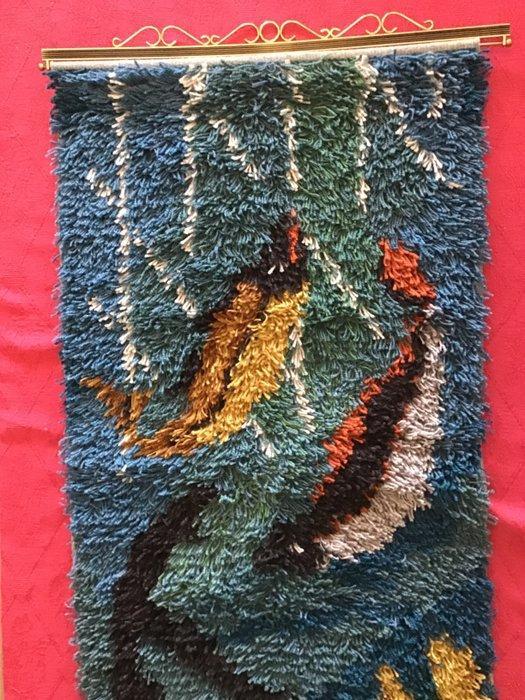 Borduurwerk - 108 cm - 58 cm - Vintage Rya muurhanger, Antiek en Kunst, Antiek | Kleden en Textiel