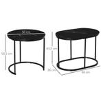 TRUUSK HOMCOM 2er Set Couchtisch rund oval bis 30 kg stapelb, Huis en Inrichting, Tafels | Bijzettafels, Verzenden, Nieuw