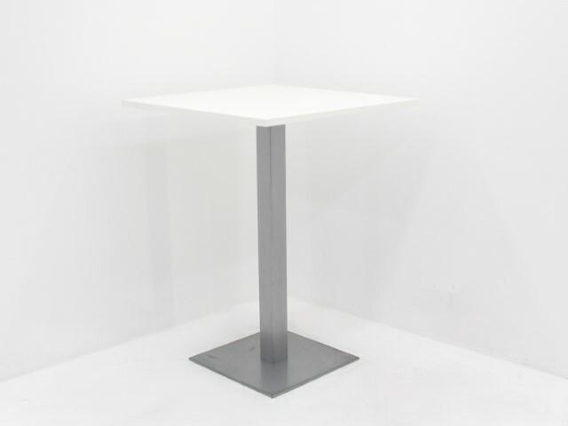 Statafel - bartafel - 106x80x80cm (hxbxd) - wit - kolompoot, Huis en Inrichting, Tafels | Eettafels, Gebruikt, Ophalen of Verzenden