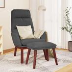 vidaXL Relaxstoel met voetenbank stof donkergrijs, Huis en Inrichting, Fauteuils, Verzenden, Nieuw