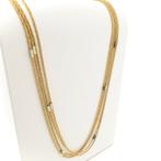 18 Krt. Bicolor gouden fantasie schakel ketting | 80 cm, Sieraden, Tassen en Uiterlijk, Kettingen, Ophalen of Verzenden, Gebruikt