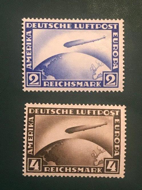 Duitse Rijk 1928 - Zeppelin : 2 en 4 Mark - Michel 423/424, Postzegels en Munten, Postzegels | Europa | Duitsland
