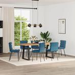 vidaXL Eetkamerstoelen 6 st fluweel blauw, Huis en Inrichting, Stoelen, Verzenden, Nieuw, Blauw