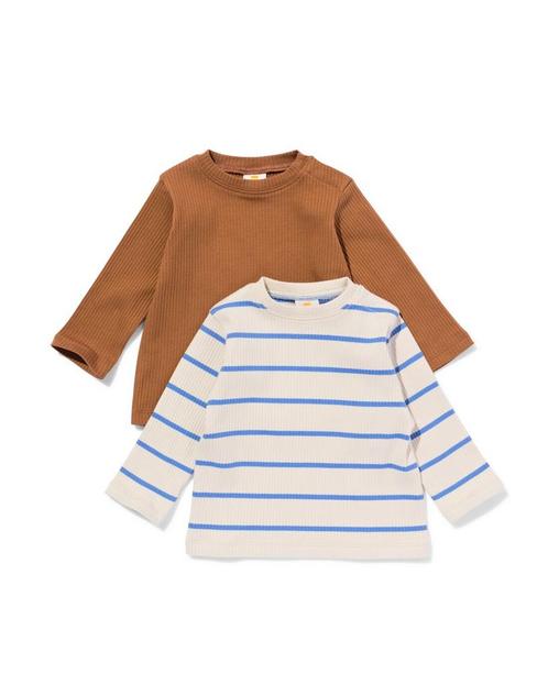 HEMA Baby shirts rib - 2 stuks multi, Kinderen en Baby's, Babykleding | Overige, Nieuw, Verzenden