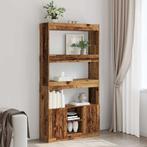 vidaXL Hoge kast 92x33x180 cm bewerkt hout oud houtkleurig, Verzenden, Nieuw, Overige houtsoorten