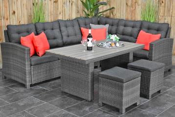 Las Palmas Loungeset Hoekbank Hoge Tafel Polywood met Krukje beschikbaar voor biedingen