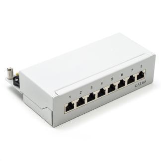 Patchpaneel | Cat6a S/FTP | 8 poorten (Desktop, Grijs), Computers en Software, Pc- en Netwerkkabels, Nieuw, Verzenden