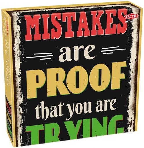 Mistakes, Proof of Trying Puzzel (1000 stukjes) | Tactic -, Hobby en Vrije tijd, Denksport en Puzzels, Nieuw, Verzenden