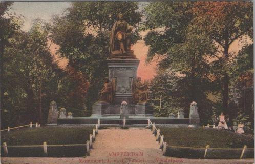 AMSTERDAM - Monument J. v. d. Vondel - Vondelpark, Verzamelen, Ansichtkaarten | Nederland, Verzenden