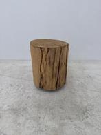 Boomstam bijzettafeltjes massief hout 2 stuks, Vergader- of Presentatieruimte, Ophalen of Verzenden, Gebruikt, Overige typen