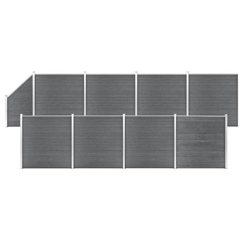 vidaXL Schuttingset 8 vierkant en 1 schuin 1484x186 cm HKC, Tuin en Terras, Schuttingen, Nieuw, Kunststof, 1 tot 2 meter, Verzenden