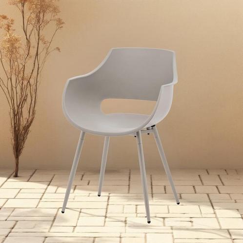 Eetkamerstoel met armleuning  Kunststof Taupe & Beige -, Huis en Inrichting, Stoelen, Nieuw, Ophalen of Verzenden