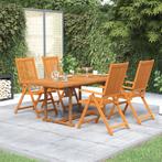 vidaXL 5-delige Tuinset massief acaciahout, 4 zitplaatsen, Nieuw, Tuinset, Verzenden