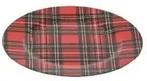 Onderbord Tartan Schotse ruit Rood blok 33 cm rond kunststof, Ophalen of Verzenden, Nieuw