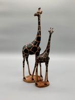 Set vintage houten giraffen, Antiek en Kunst, Kunst | Beelden en Houtsnijwerken, Ophalen of Verzenden
