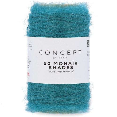 Katia Concept 50 Mohair Shades - 29 petrol - Mohair Garen, Hobby en Vrije tijd, Breien en Haken, Ophalen of Verzenden