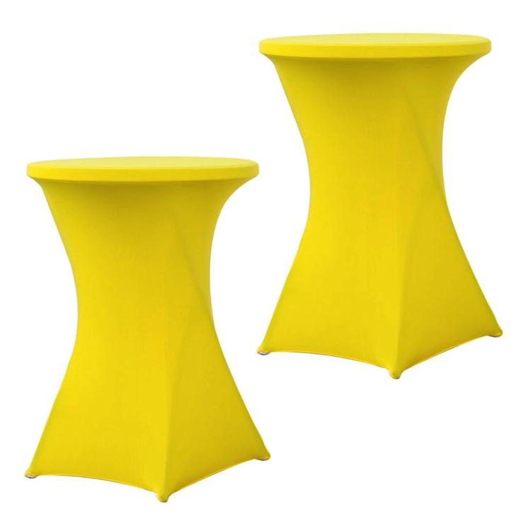 Set Van 2 Stuks! Geel 80 CM Alora Tafelrok Voor Statafel -, Huis en Inrichting, Keuken | Keukenbenodigdheden, Nieuw