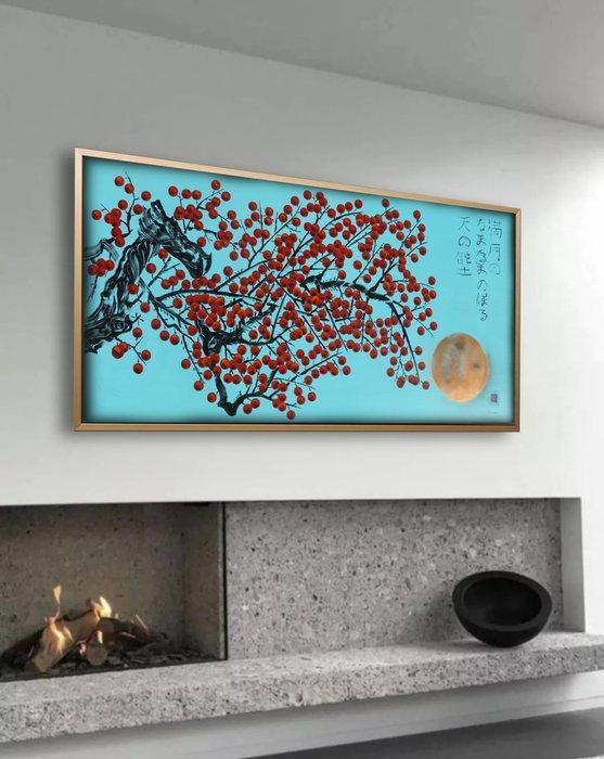 Ksavera - Japanese apple tree J424 - painting on XXL canvas, Antiek en Kunst, Kunst | Schilderijen | Modern
