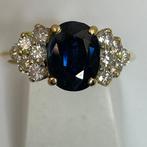 Cocktailring - 18 karaat Geel goud Saffier - Diamant