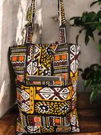 Shopper tas met Afrikaanse print - Gele Bogolan - Herbruikba, Sieraden, Tassen en Uiterlijk, Tassen | Damestassen, Ophalen of Verzenden