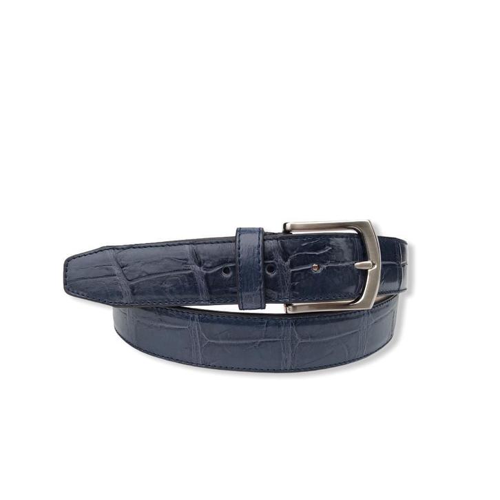 Croco leren riem donkerblauw SPECIAL, Kleding | Heren, Riemen en Ceinturen, Riem of Ceintuur, Nieuw, Echt leder, Ophalen of Verzenden