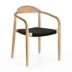 *WOONWINKEL* Kave Home Nina Houten Tuinstoel Met Touw Grijs, Huis en Inrichting, Stoelen, Verzenden, Nieuw, Grijs