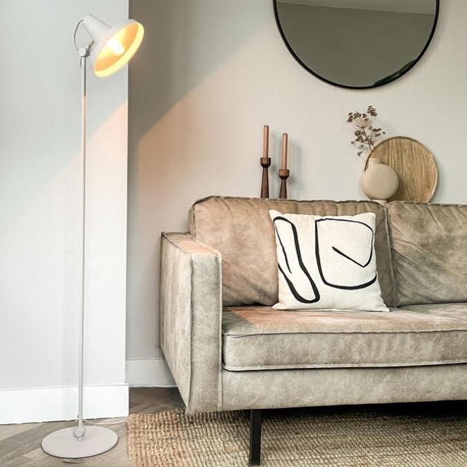 Rietveld Vloerlampen - Creme, Beige, Zand - Metaal, Huis en Inrichting, Lampen | Vloerlampen, Verzenden