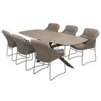 Prado Moretti barrel dining tuinset 7 delig 240x105xH75 cm, Tuin en Terras, Ophalen of Verzenden, Nieuw