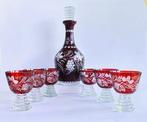 Egermann - Drinkset (7) - Egermann Boheems robijnrood glazen