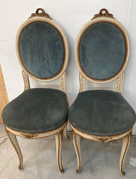 Fauteuil (2) - Fluweel, Hout, Huis en Inrichting, Overige Huis en Inrichting