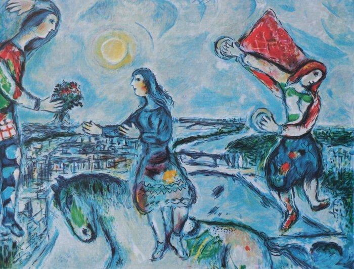Marc Chagall (1887-1985) - Couple damoureux sur les toits, Antiek en Kunst, Antiek | Overige Antiek