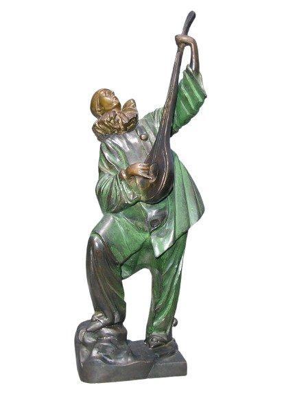 Beeld, EXCLUSIVE ART DECO PIERROT : BIJZONDER EXCLUSIEF, Antiek en Kunst, Curiosa en Brocante