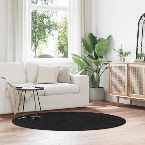 vidaXL Hoogpolig vloerkleed NAVARRA 160x160 cm polyester, Huis en Inrichting, Stoffering | Tapijten en Kleden, Zwart, Nieuw, Verzenden