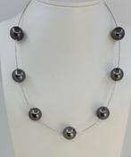 Halsketting - 18 karaat Witgoud - Grote ronde Tahitiaanse, Sieraden, Tassen en Uiterlijk, Kettingen, Nieuw