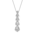 Ketting met hanger - 18 karaat Witgoud Diamant (Natuurlijk)