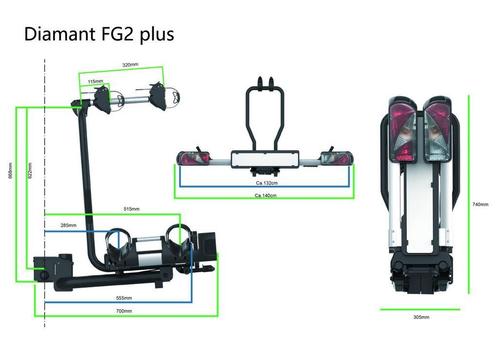 2025* Pro FG2 Plus Fietsendrager staat verder van bumper af!, Auto diversen, Fietsendragers, Trekhaakdrager, Nieuw, 2 fietsen