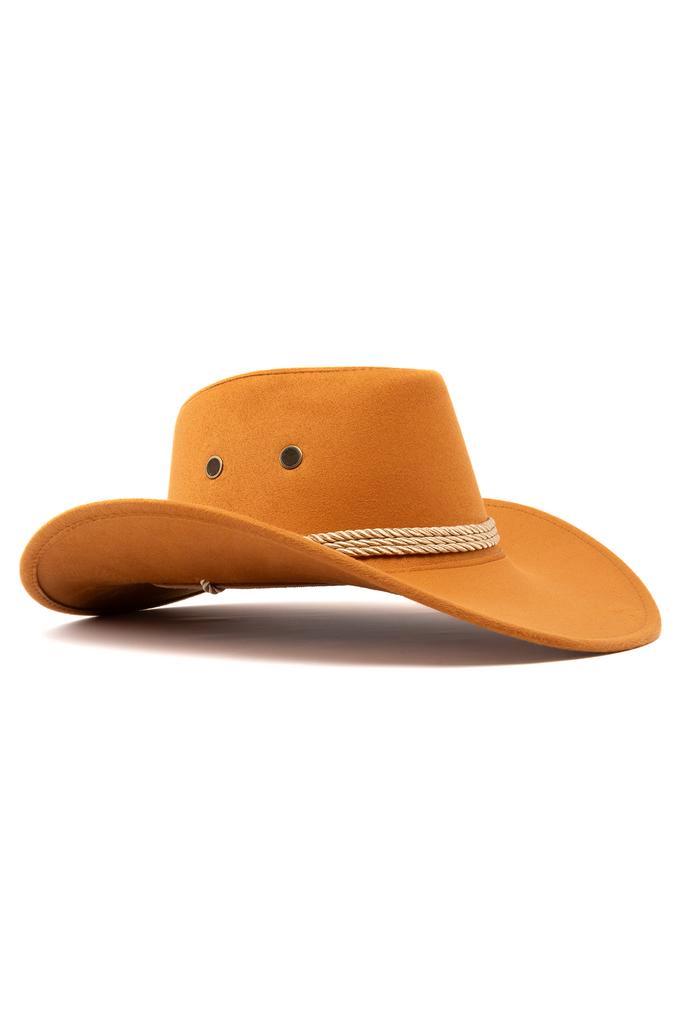 Cowboyhoed Caramel Suedelook Lichtgewicht Bruine PU Suede Co, Kleding | Heren, Carnavalskleding en Feestkleding, Nieuw, Overige maten
