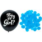 Confetti ballon Boy or girl zwart 41 cm, Nieuw, Verzenden