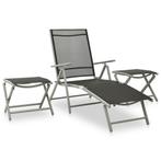 vidaXL 3-delige Loungeset textileen en aluminium, Verzenden, 3 zitplaatsen, Loungeset, Nieuw