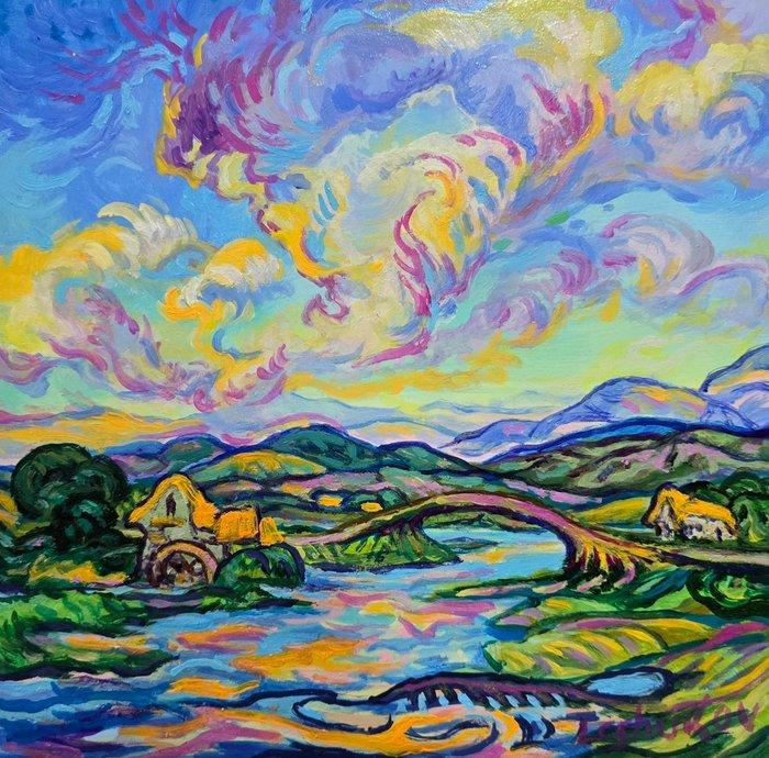 Vitaly Leshukov Soldatov (1968) - Tierra viva, Antiek en Kunst, Kunst | Schilderijen | Klassiek