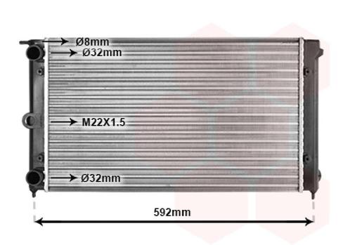 RADIATOR VOOR VW PASSAT B2 1980-1988 171121253BMCT, Auto-onderdelen, Airco en Verwarming, Nieuw, Ophalen of Verzenden