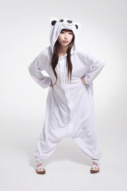 Onesie IJsbeer Pak 128-134 IJsberenpak Kostuum Wit Berenpak, Kinderen en Baby's, Carnavalskleding en Verkleedspullen, Nieuw, 134 t/m 140