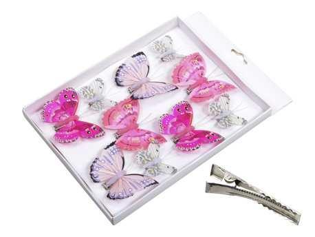Vlinders Pink Roze tinten 5-8 cm. Pak 10 st Vlinder Vlinders, Hobby en Vrije tijd, Knutselen, Nieuw, Ophalen of Verzenden