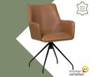 Leren draaibare eetkamerstoel Wave - Granada Sahara, 60 tot 90 cm, Nieuw, Leer, Ophalen of Verzenden