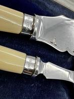 Silver-Plated Fish serving Cutlery with Ring Silver 925