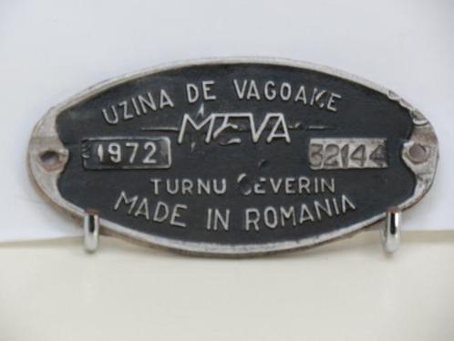 EisenbahnSchild Uzina De Vagoame 1972 Made in Romania, Verzamelen, Spoorwegen en Tramwegen, Overige typen, Gebruikt, Ophalen of Verzenden