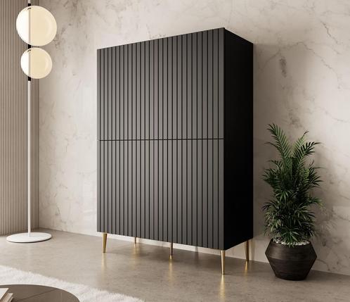 Kast mat Zwart 100x45x146 hotelchique goud, Huis en Inrichting, Kasten | Vitrinekasten, 25 tot 50 cm, Nieuw, 100 tot 150 cm, 100 tot 150 cm