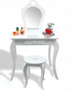 Witte Kaptafel met Kruk - Tweedekansje - Prinsessenlook, Huis en Inrichting, Tafels | Kaptafels, 100 tot 150 cm, Vintage-stijl