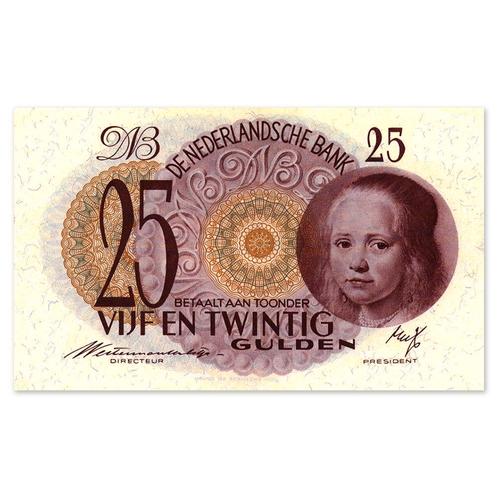 25 Gulden Meisje in blauw 1945 Fr, Postzegels en Munten, Bankbiljetten | Nederland, Verzenden